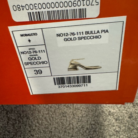 Nodaleto Bulla Pia Gold Speccio Block Heel Shoes 90mm heel - Picture 3 of 4